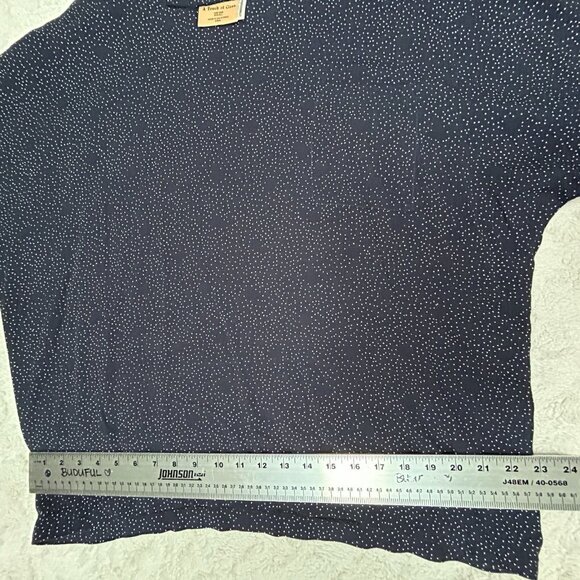 A Touch of Class Women Dot Print Dolman Sleeve Top One Size Fits All Blue Casual - Picture 7 of 8